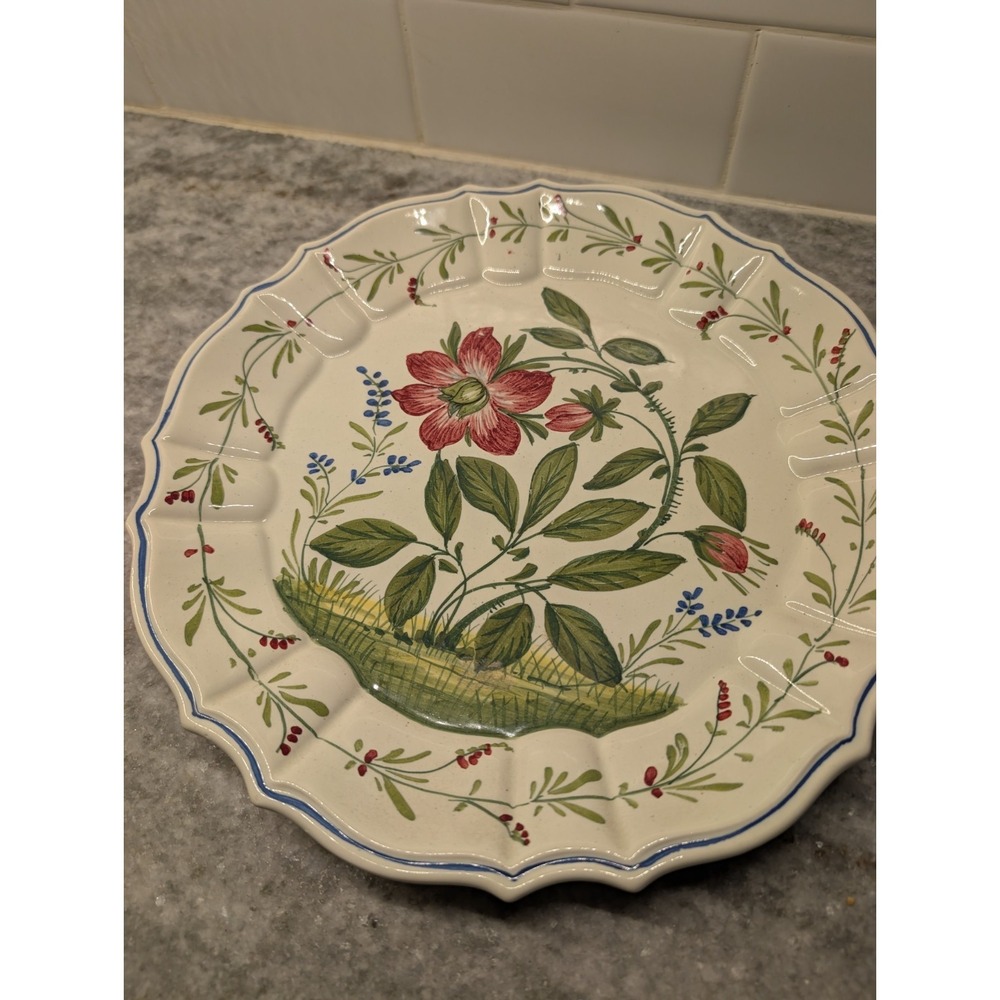 Vintage Bassano Italian Hand Painted Floral Plate/Wall Hanging